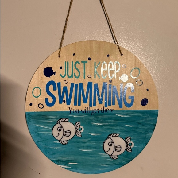 Kids Swim Wall Decor - Blue and Tan - Picture 2 of 3